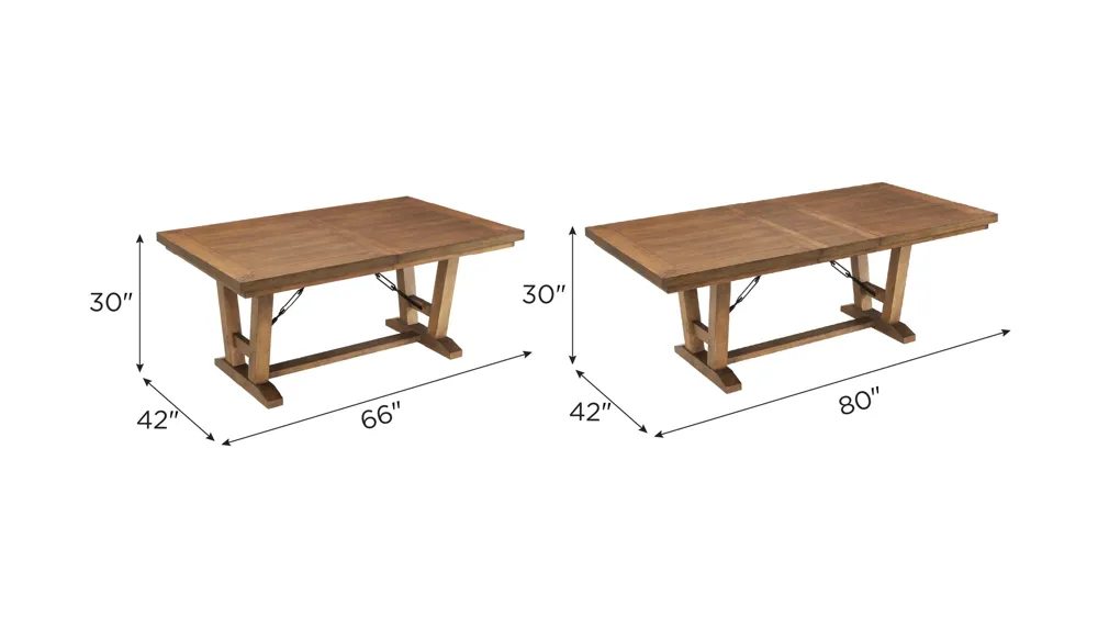 Fenwick Dining Table w/ Leaf Dimensions