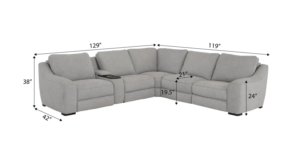 Atlas Dual Power 6-pc. Sectional w/ Immersive Audio Dimensions