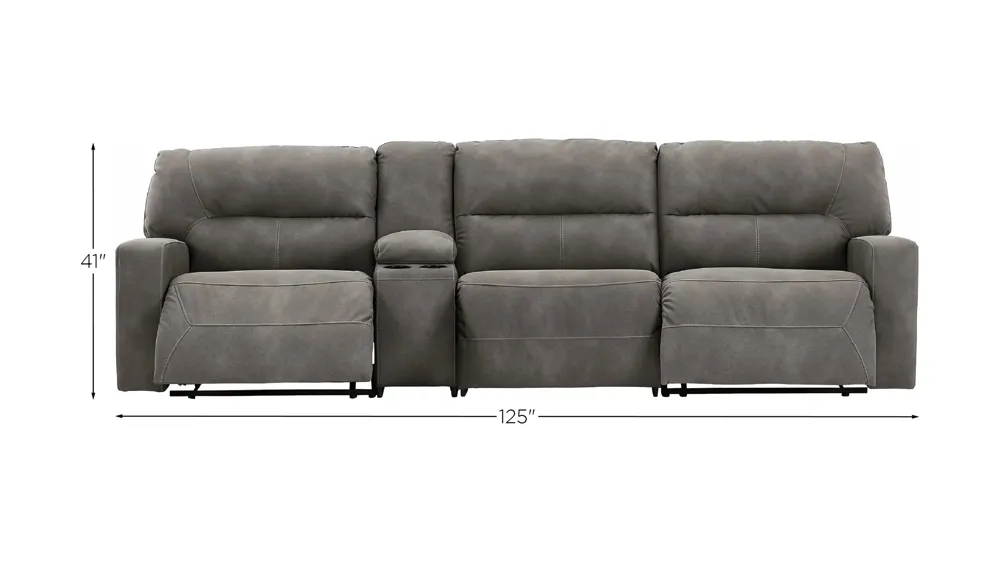 Next-Gen DuraPella 4-Piece Power Reclining Sectional Dimensions
