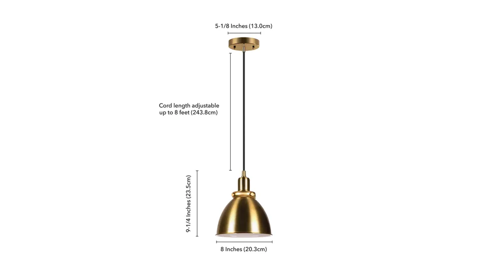 Pari Metal Pendant Dimensions