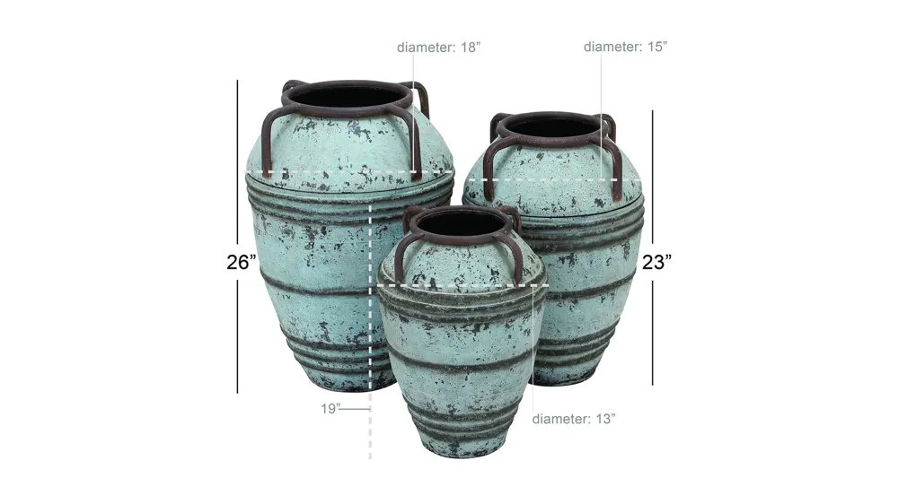 Ivy Collection An Riogh Vase Set of 3 Dimensions