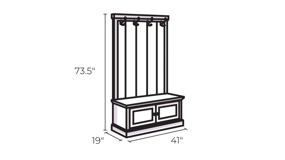 Riyo Hall Tree Dimensions
