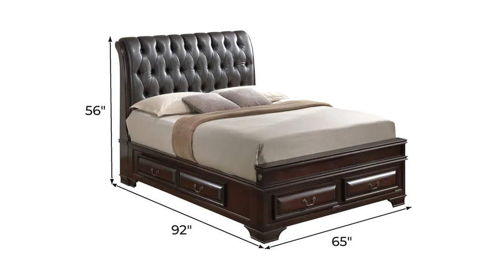 Sarasota Upholstered Storage Bed Dimensions