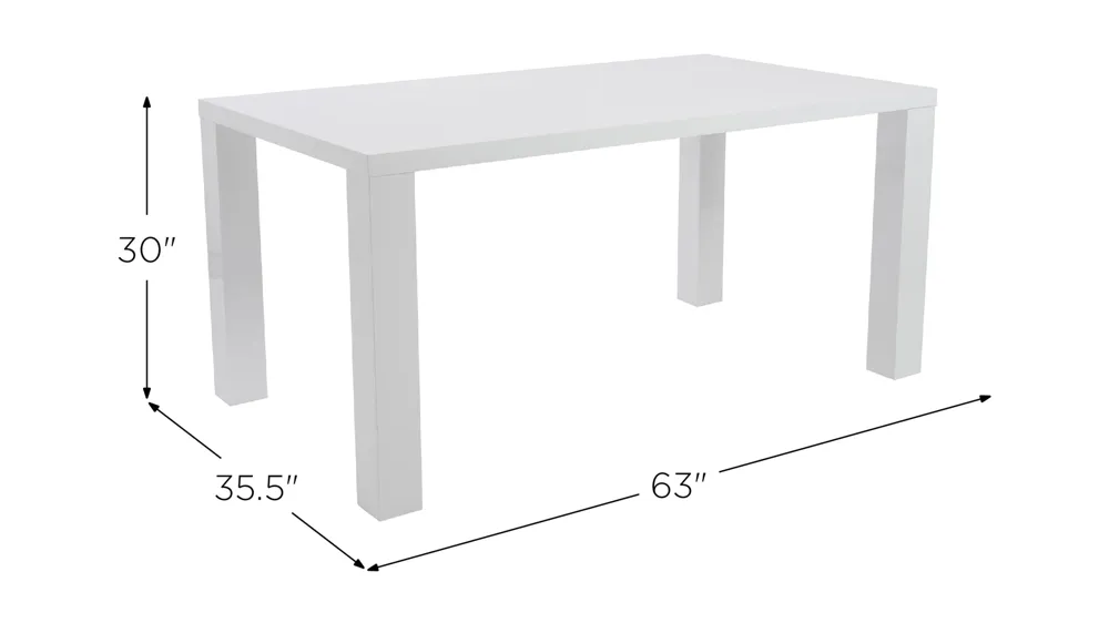 Abby 63" Rectangle Table Dimensions