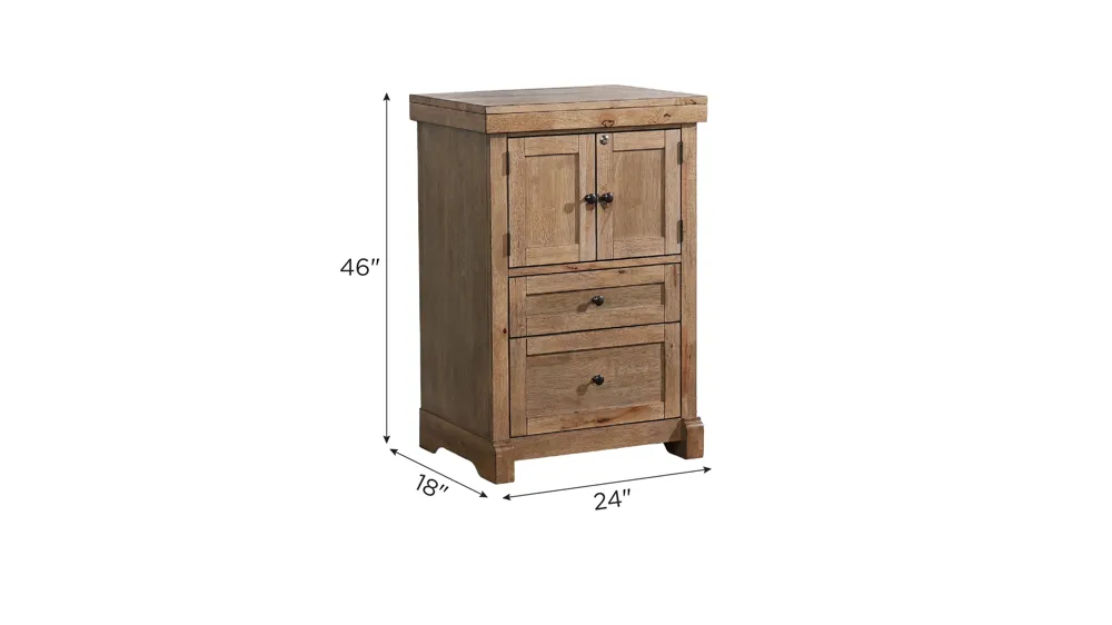 Brownstone 24" Wide Spirit Cabinet Dimensions