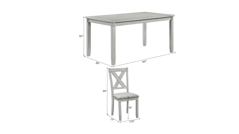 Clara 5-pc. Dining Set Dimensions