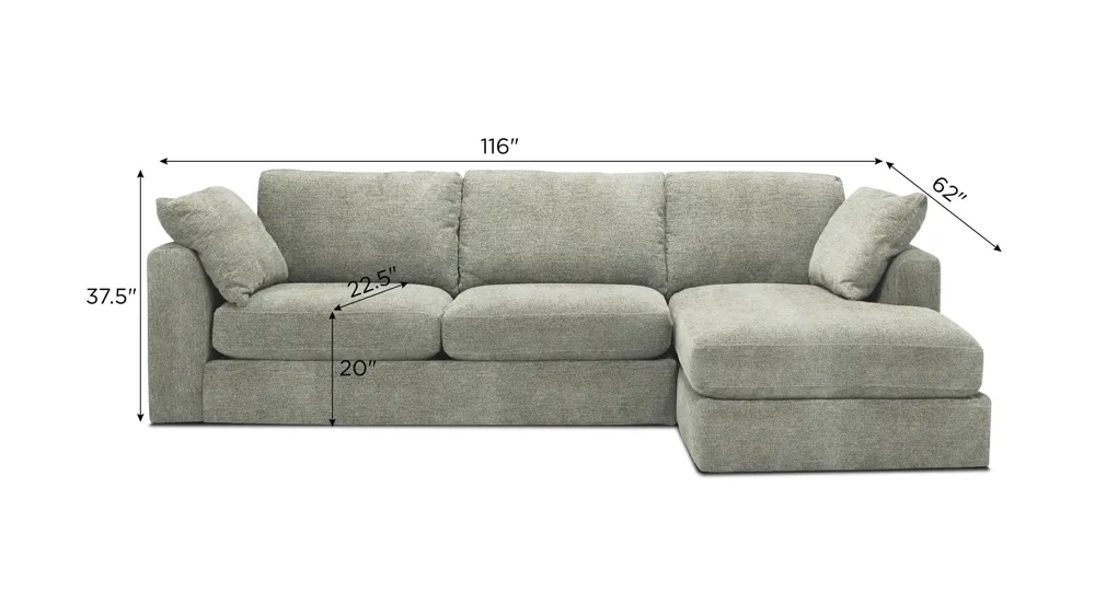 Nappily 2-pc. Sectional Dimensions
