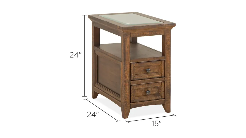 Ivy Ridge Rectangular Chairside Table Dimensions