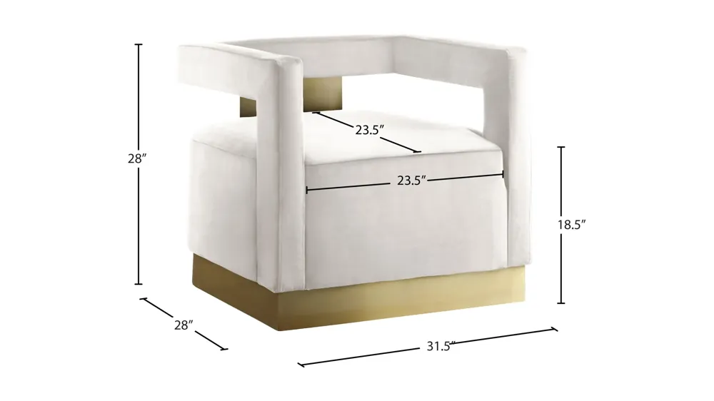 Armani Velvet Accent Chair Dimensions