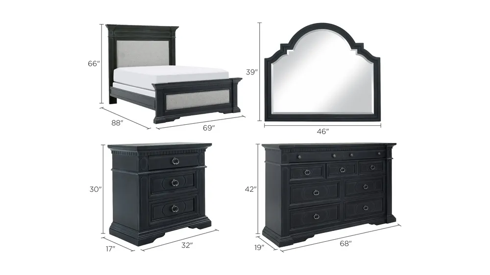 Hillhurst 4-pc. Bedroom Set Dimensions