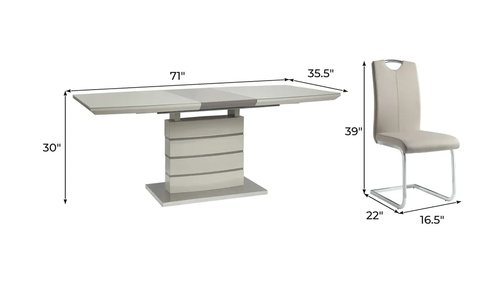 Springer 7-pc. Dining Room Set Dimensions