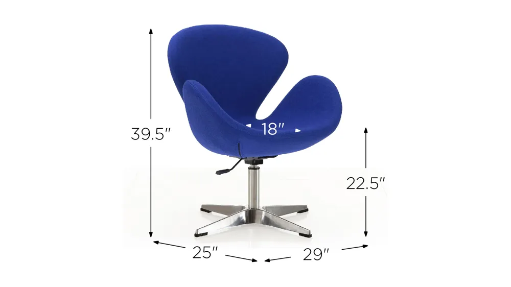 Raspberry Adjustable Swivel Chair (Set of 2) Dimensions