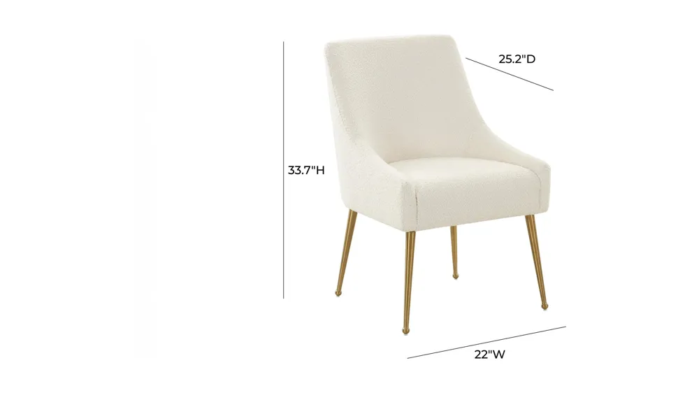 Beatrix Boucle Side Chair Dimensions