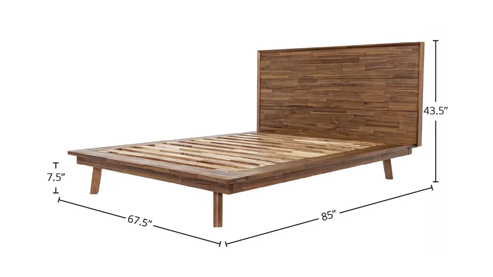 Gia Queen Bed - Warm Pecan Dimensions
