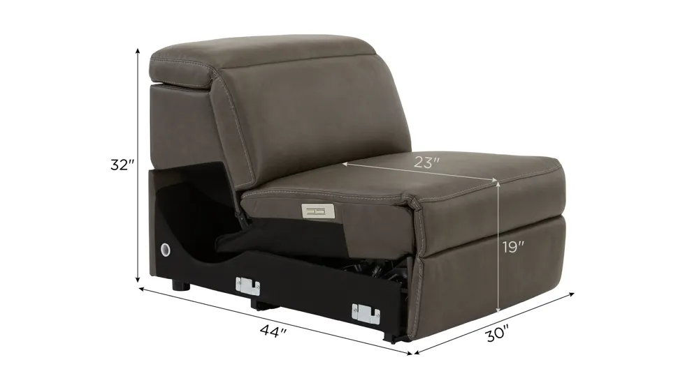 Orion Armless Dual Power Recliner w/ Speaker Headrest Dimensions