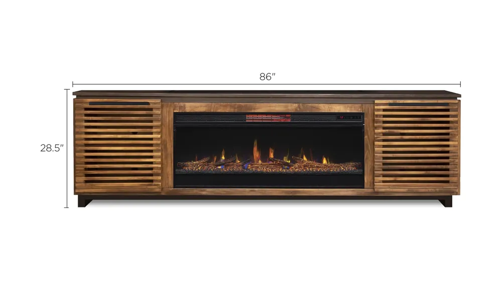 Reah 86" Fireplace Console Dimensions