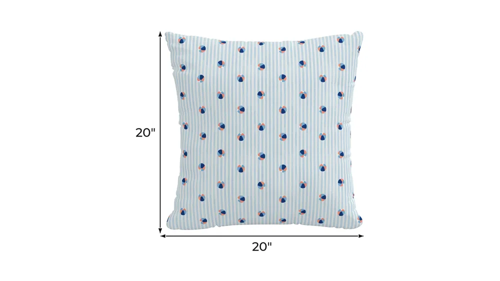 20" Outdoor Beach Ball Blue Pillow Dimensions
