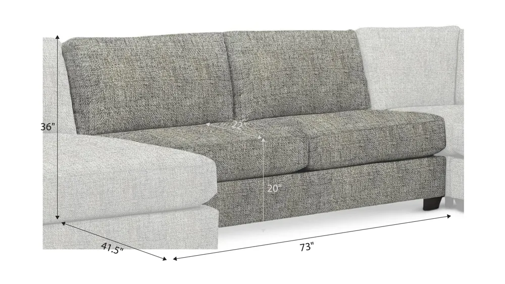 Thatcher Armless Loveseat Dimensions