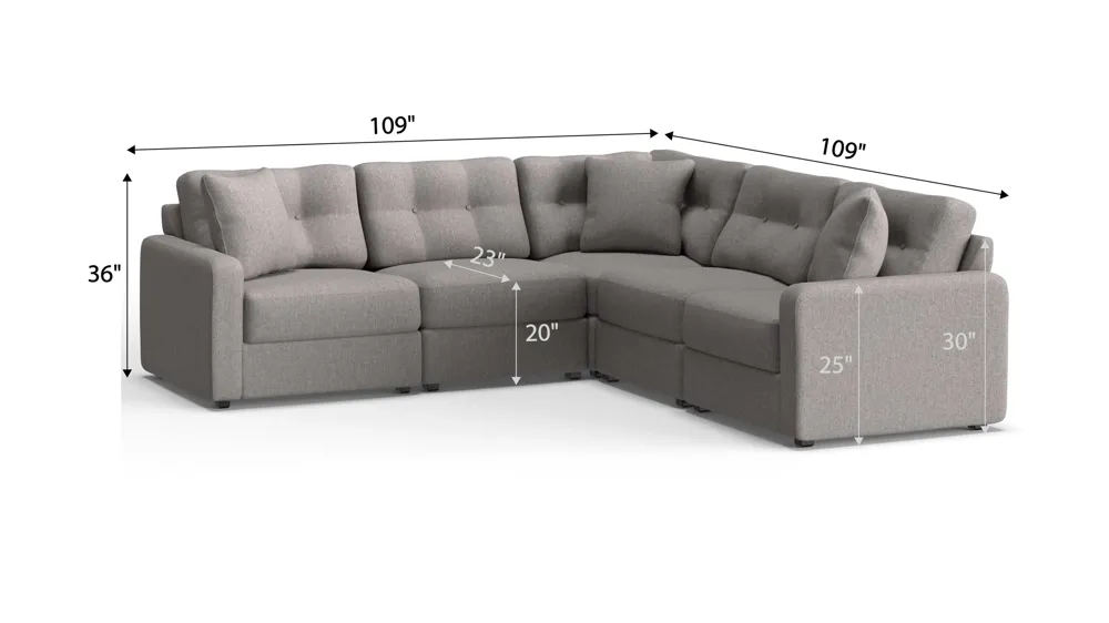 ModularOne 5-pc. Sectional Dimensions