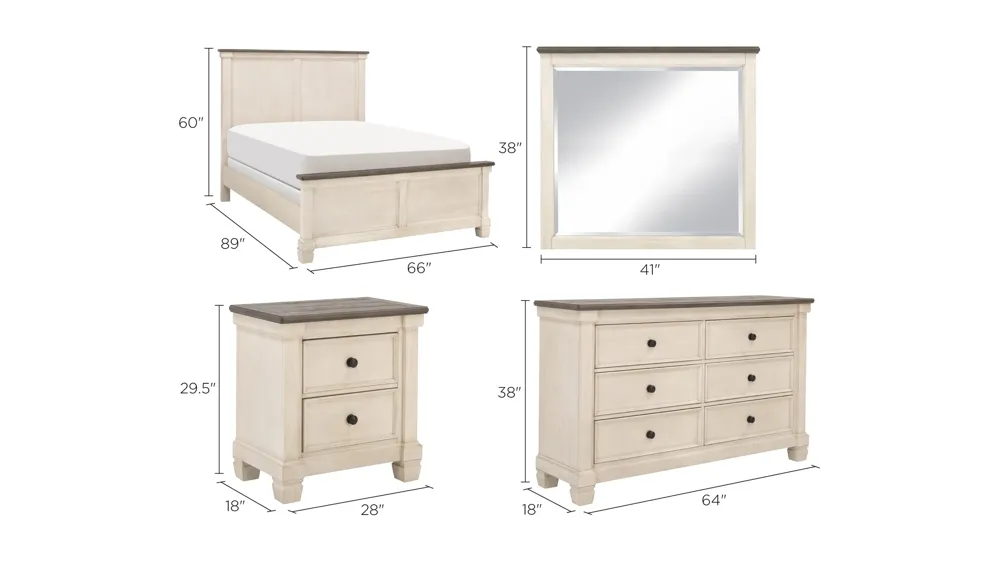 Andover 4-pc. Bedroom Set Dimensions