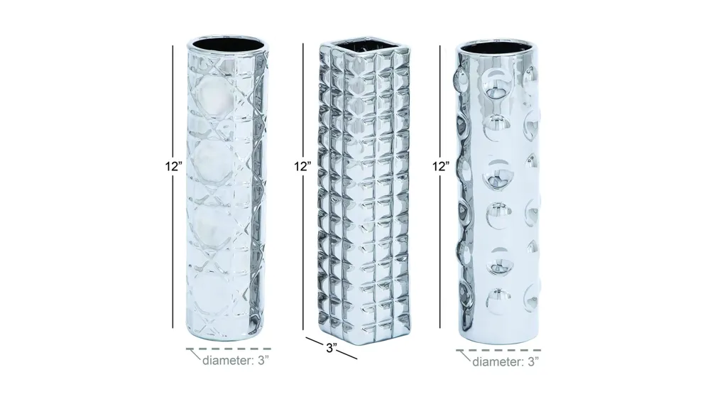 Ivy Collection Ufuoma Vase Set of 3 Dimensions