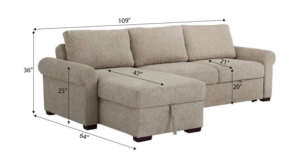 Juniper 3-pc. Sofa Chaise Dimensions