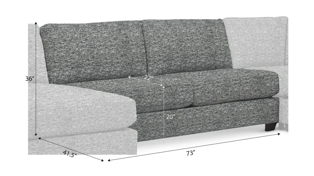 Thatcher Armless Loveseat Dimensions