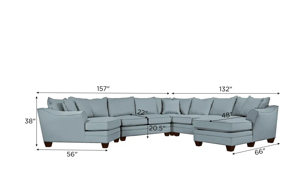 Foresthill 5-pc. Left Hand Facing Sectional Sofa Dimensions