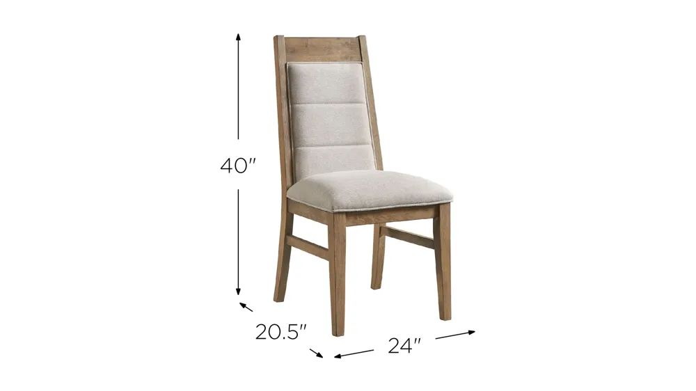 Landmark Uph. Back Side Chair- Set of 2 Dimensions