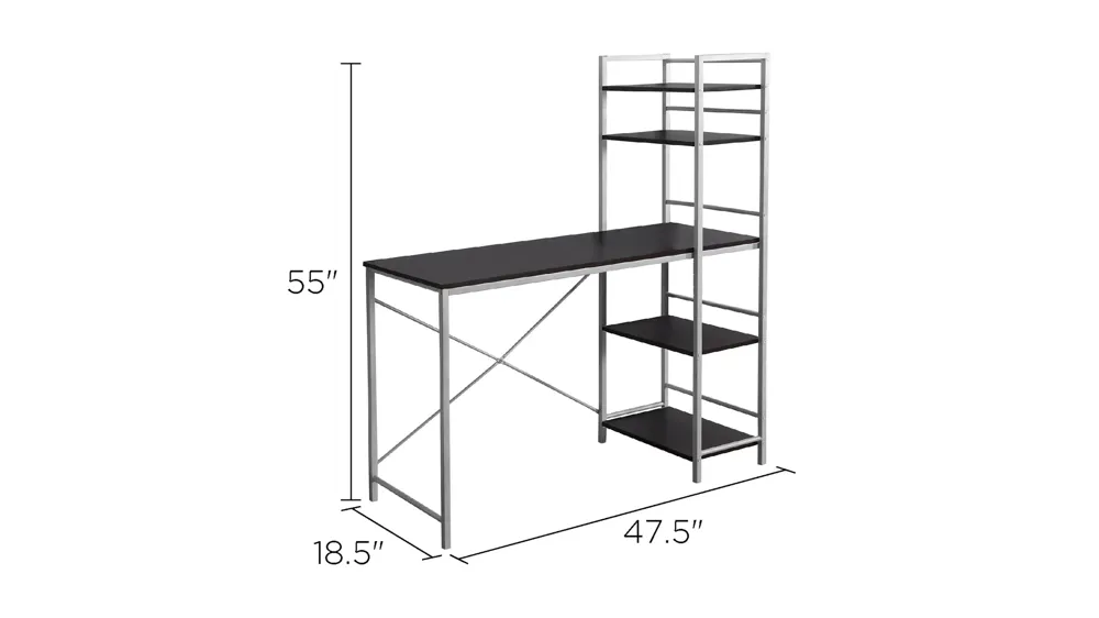 Albion Computer Desk with Bookcase Dimensions