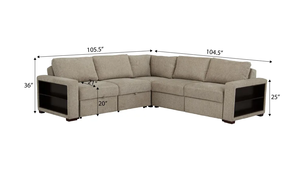 Juniper 6-pc. Sectional Dimensions