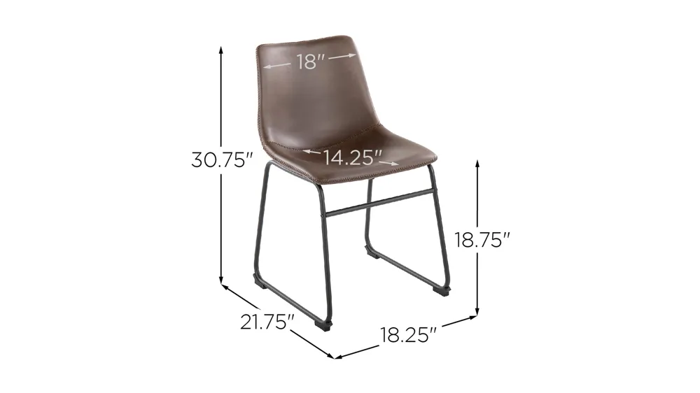 Duke Side Chairs - Set of 2 Dimensions