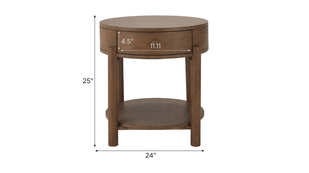 Vern Round End Table Dimensions