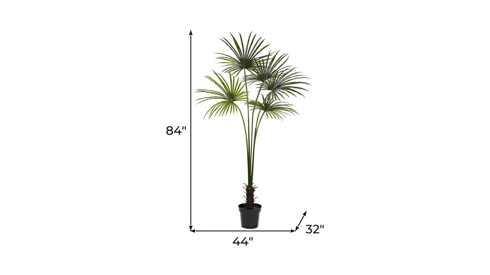 7ft. Fan Palm Artificial Tree UV Resistant (Indoor/Outdoor) Dimensions