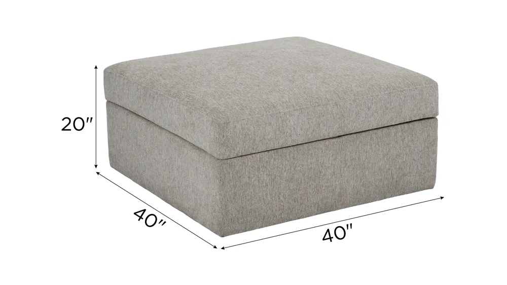 Juniper Storage Ottoman with Casters Dimensions