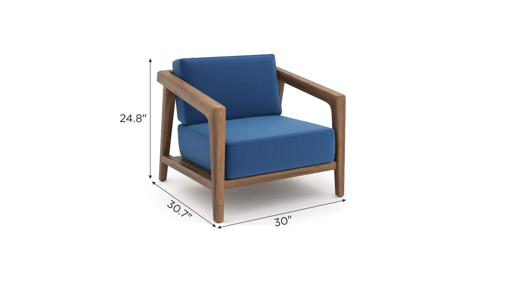 Bali Patio Club Chair (Set of 2) Dimensions
