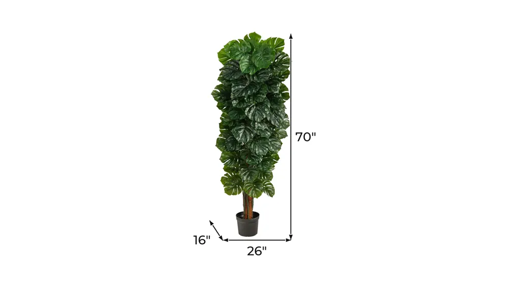 70in. Monstera Artificial Tree (Indoor/Outdoor) Dimensions