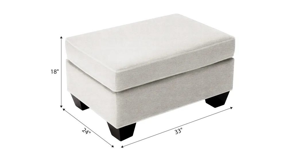 Briarwood Microfiber Ottoman Dimensions