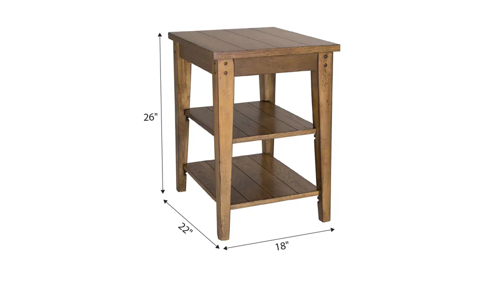 Lake House Rectangular Tiered Side Table Dimensions