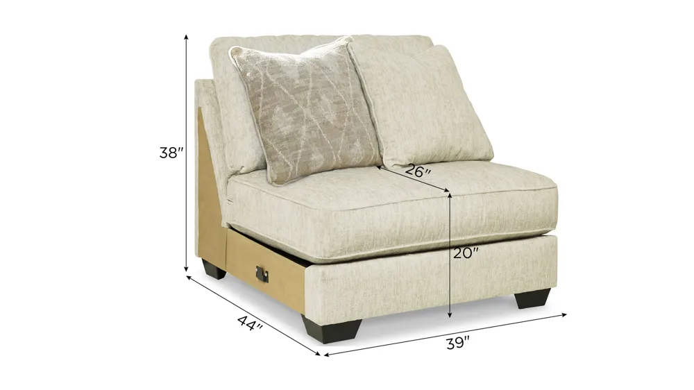 Kearson Chenille Armless Chair Dimensions