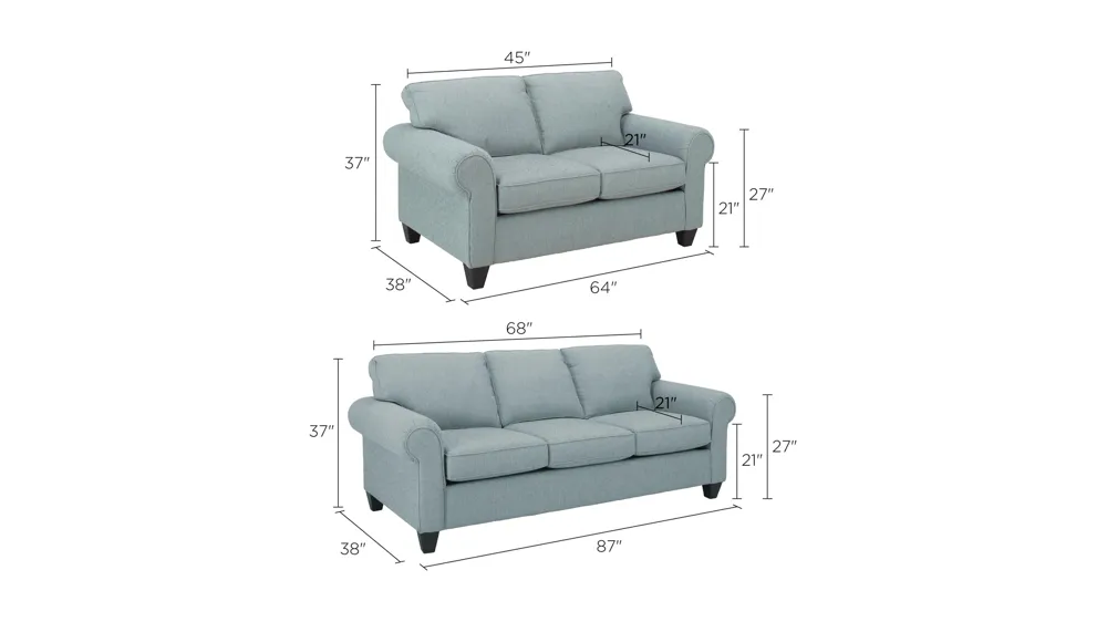 Saige Living Room Set Dimensions