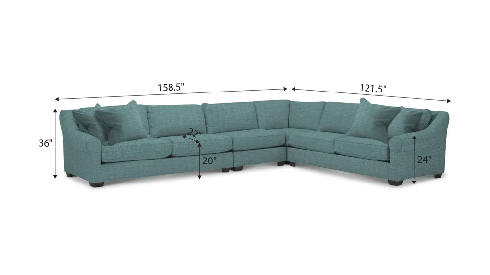 Thatcher 4-pc. Sectional Dimensions