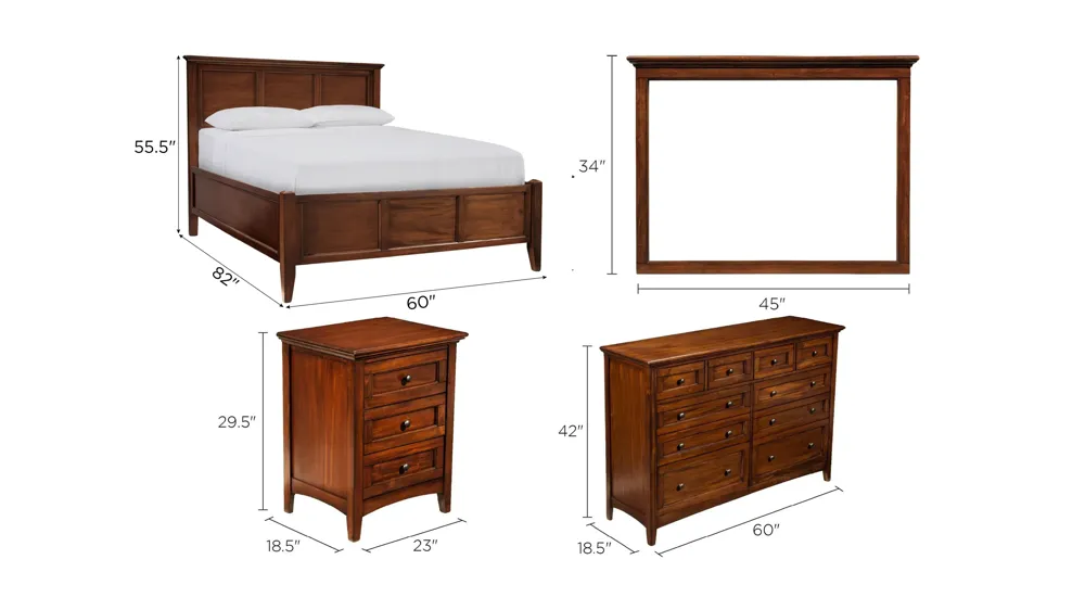 Westlake 4-pc. Panel Set Dimensions
