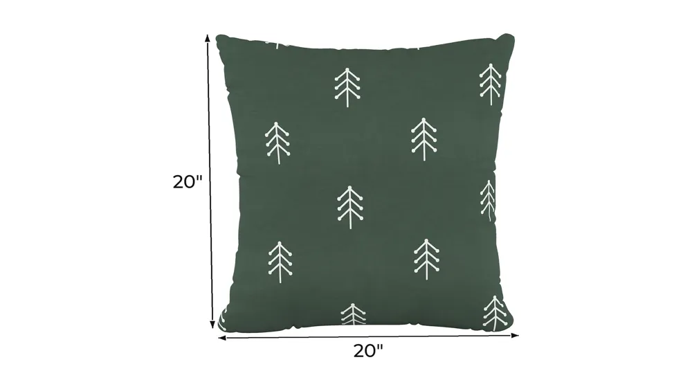 20" Holiday Trees Pillow Dimensions