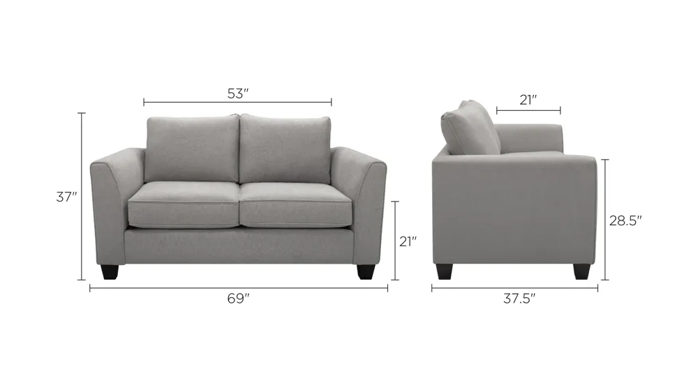 Daine Loveseat Dimensions