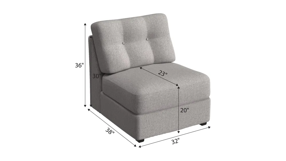 ModularOne Armless Chair Dimensions