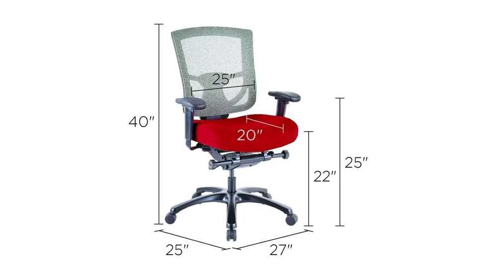 Tempur-Pedic Mesh Back Home Office Chair Dimensions