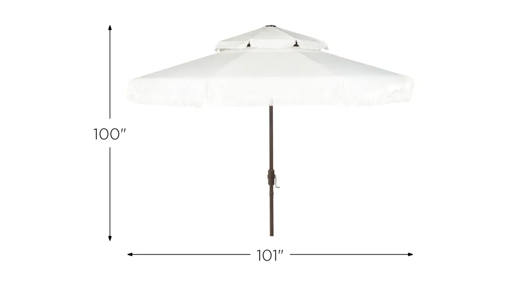 Brentwood Fringe 9Ft Double Top Crank Umbrella Dimensions