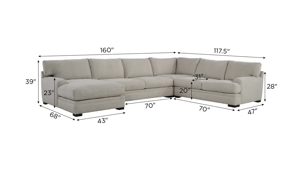 Bayside 4-pc. Sectional Dimensions