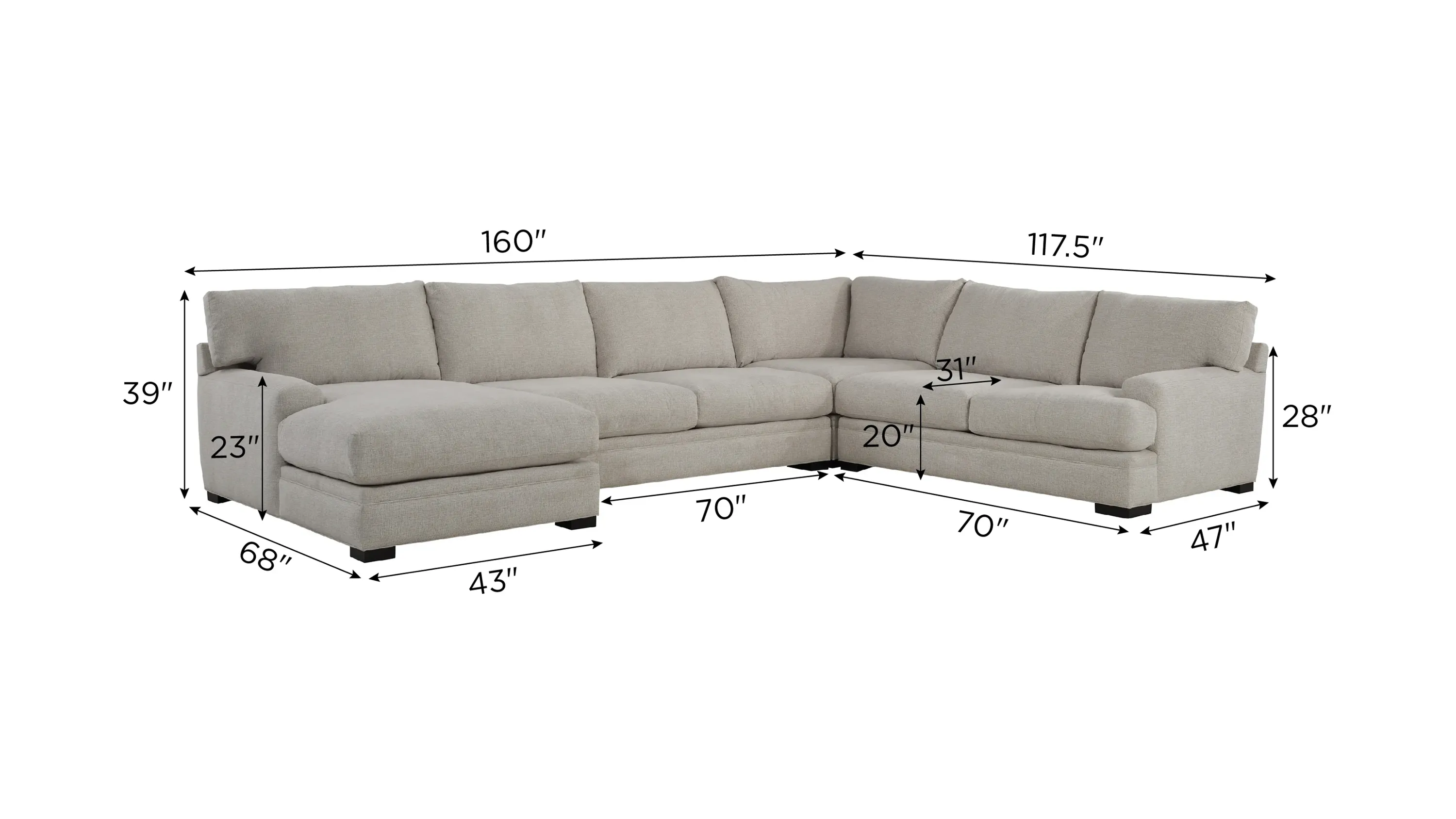 Bayside 4-pc. Microfiber Sectional | Raymour & Flanigan